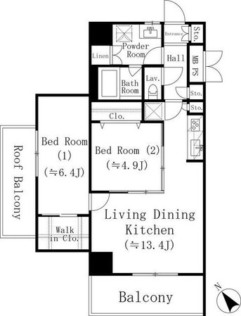 堀之内マンションの物件間取画像